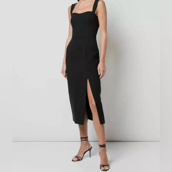 Adam Lippes Black Sable Sweetheart Dress - Picture 1 of 8